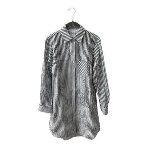 Finley Striped Button Down Shirt Dress XS